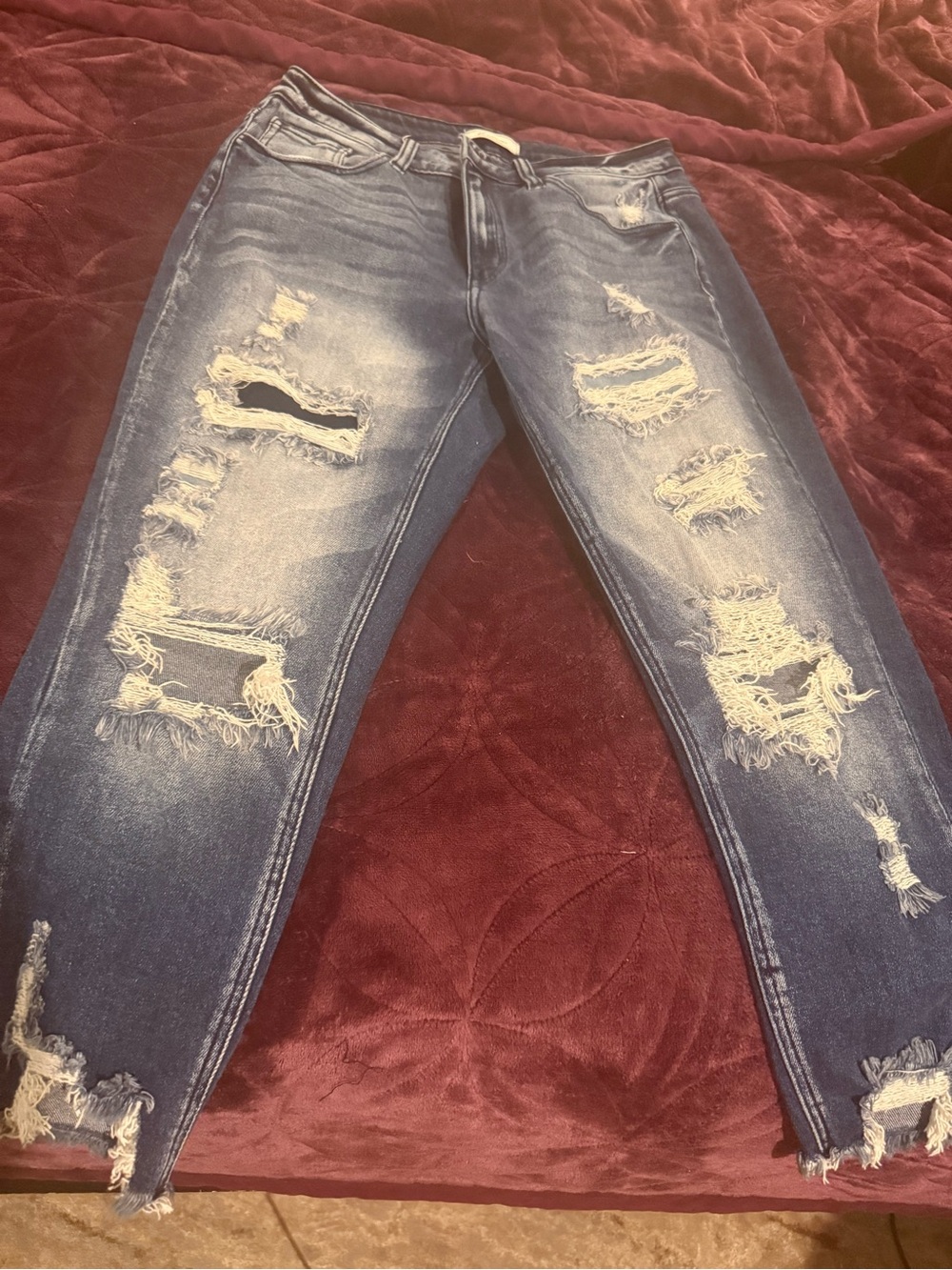 KanCan Distressed Dark Blue Ripped Jeggings